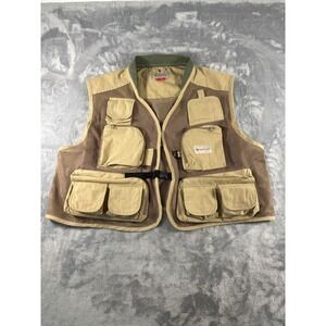 Redington Mesh Fly Fishing Vest Tan Olive Green Mens 2XL 3XL Multi Pocket